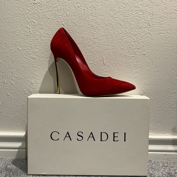 Casadei Shoes - Casadei-Red Suede Pumps